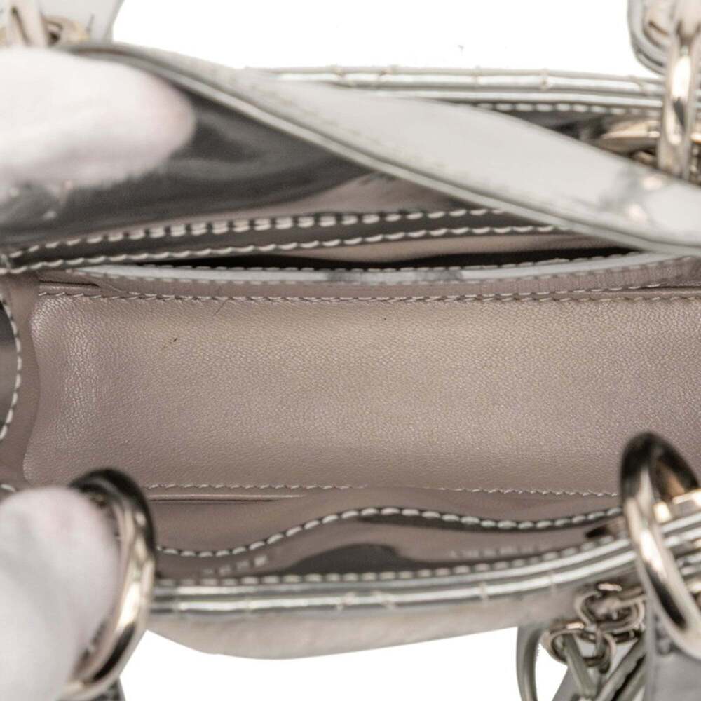 CHRISTIAN DIOR Silver Leather Shoulder Bag - Picture 5 of 6